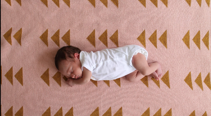 Triple Triangle Blush & Gold Throw Mini