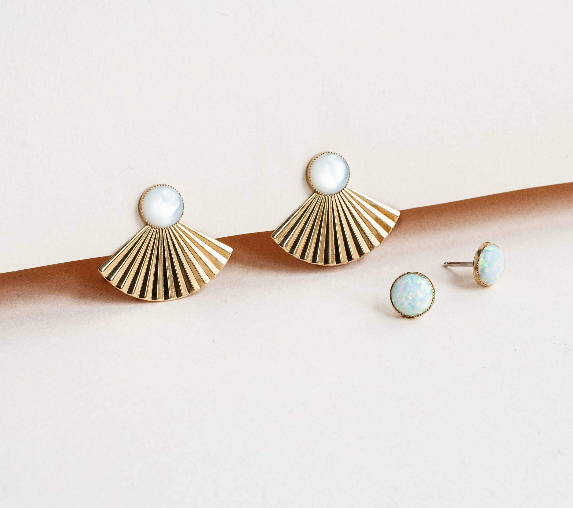 Pleat Jackets Set with Mother of Pearl and Opal