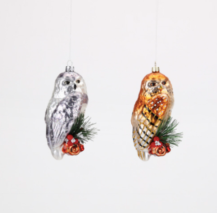 Glass Owl Ornament