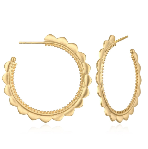 Gold Petal Hoop Earrings