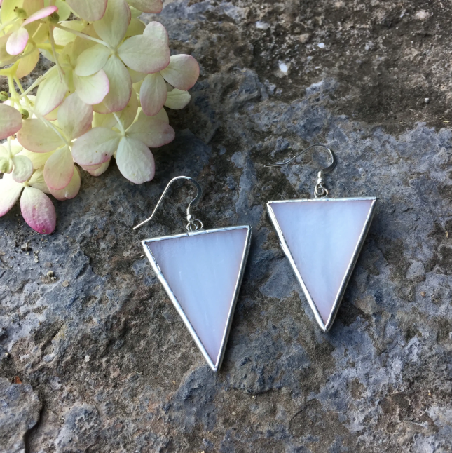 Triangle Stained Glass Earrings