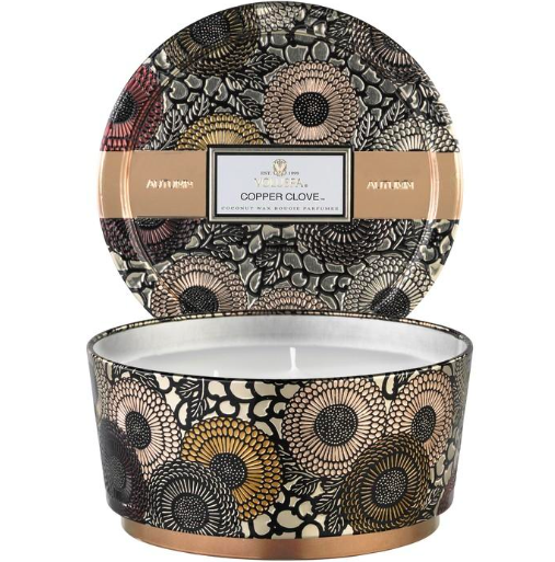 Coper Clove Three Wick Pedestal Tin