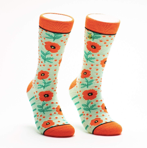 Poppy and Dot Crew Socks