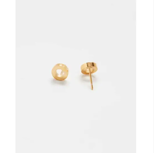 Gold Circle Outline Stud Earrings