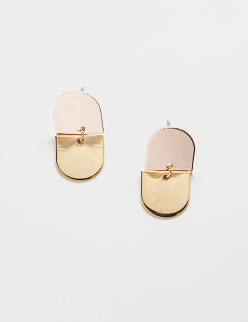 Two Tone Semi Circle earrings