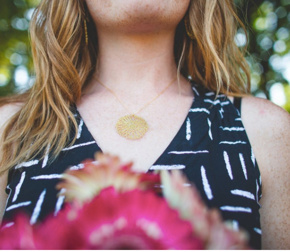 Gerber Daisy Flower Necklace