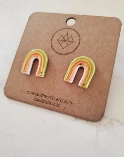 Rainbow Stud Earrings