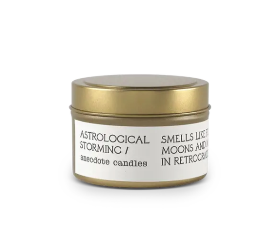 Astrological Storming Tin Travel Candle