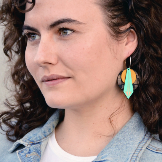 Arrow Earrings in Geo