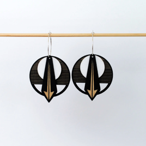 Arrow Earrings in Black