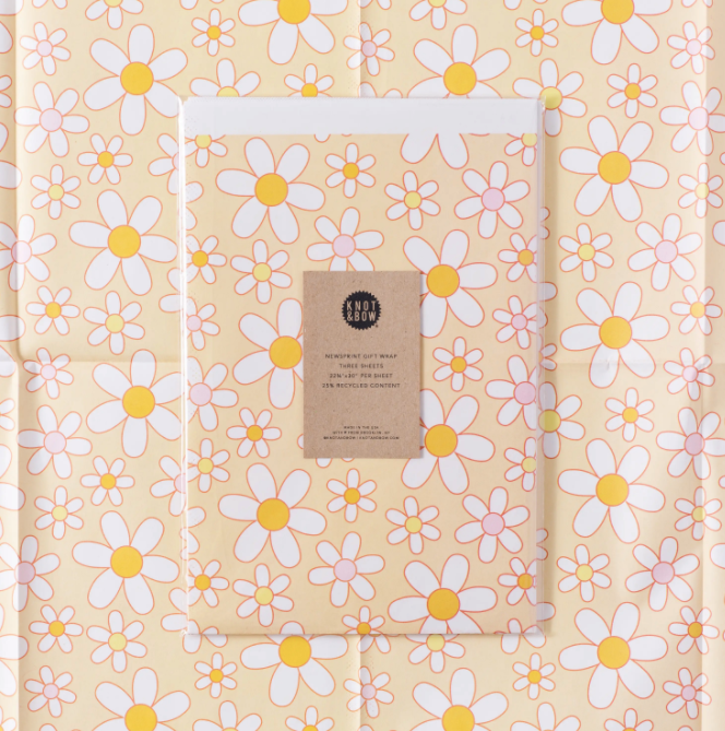 Daisy Newsprint Wrap