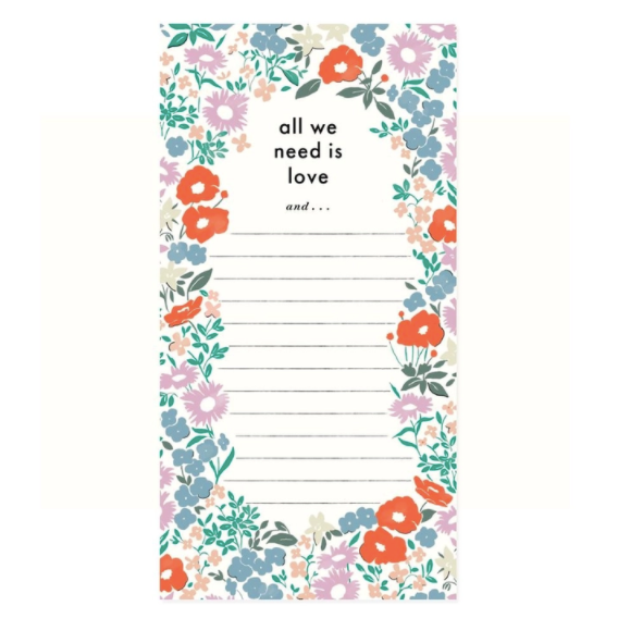 All We Need Is Love List Pad
