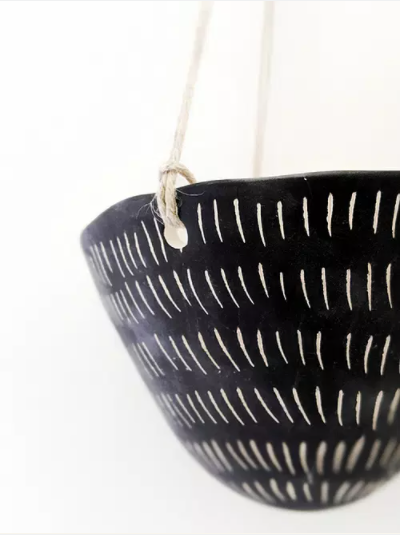 Dash Hanging Planter - Black & White