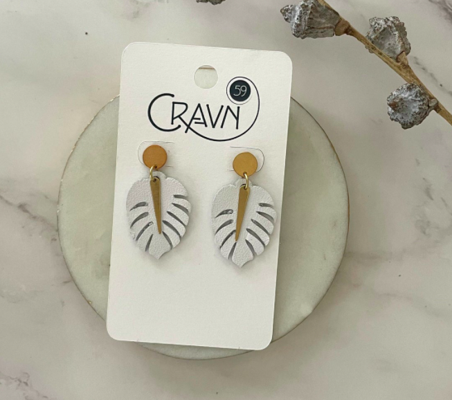 Small Monstera Earrings
