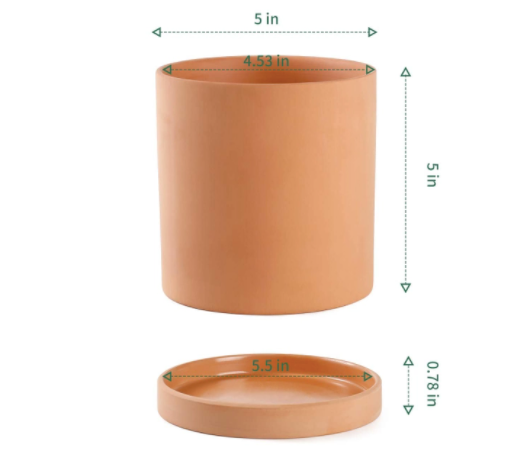 4.5 Inch Terracotta Cylinder Planter Saucer