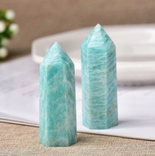 Natural Amazonite Pointed Wand - 2" to 2.3"