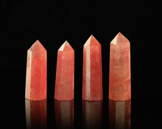 Polished Strawberry Quartz Crystal Tower