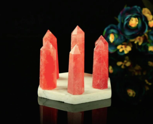 Polished Strawberry Quartz Crystal Tower