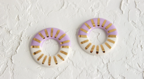 Sunburst Oversized Ceramic Stud Earrings