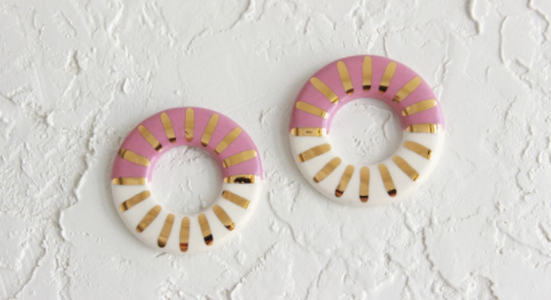 Sunburst Oversized Ceramic Stud Earrings