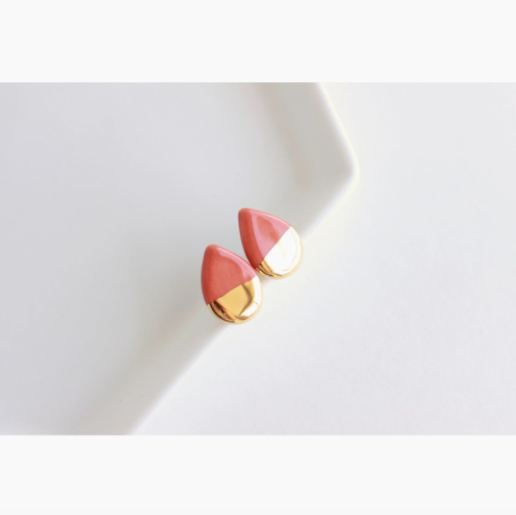 Teardrop Ceramic Stud Earrings