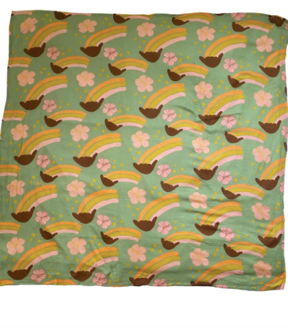 Green Shaka Rainbow Blanket