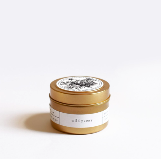 Wild Peony Tin Travel Candle