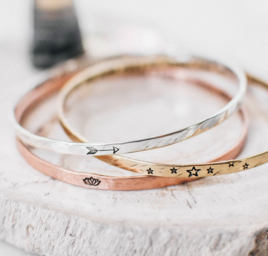May my Heart be Kind Sterling Silver Bangle