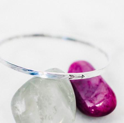 You're Stronger Than You Think... // Sterling Silver Bangle Bracelet