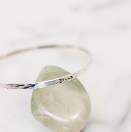 You're Stronger Than You Think... // Sterling Silver Bangle Bracelet