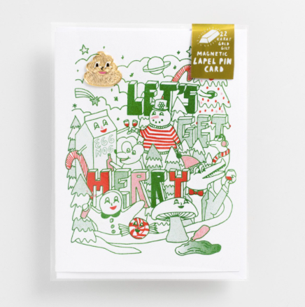 Let's Get Merry - Lapel Pin Card