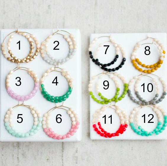 Colorful "Dipped" Beaded Hoops