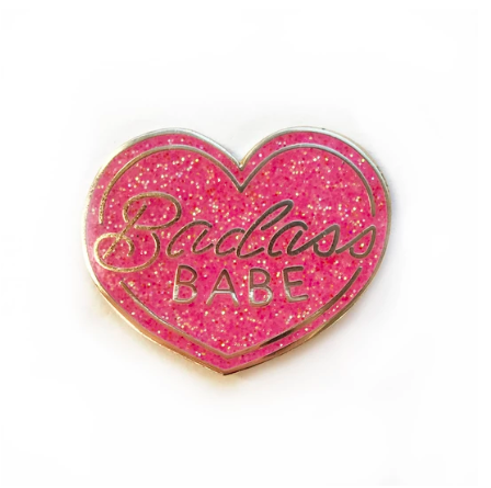 Badass Babe Glitter Enamel Pin