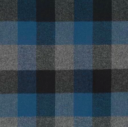 Plaid Flannel Infinity Scarf - Blue, Black, and Grey