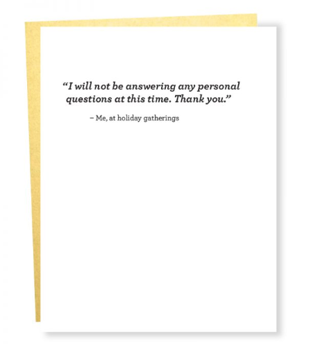 Personal Questions Holiday Card