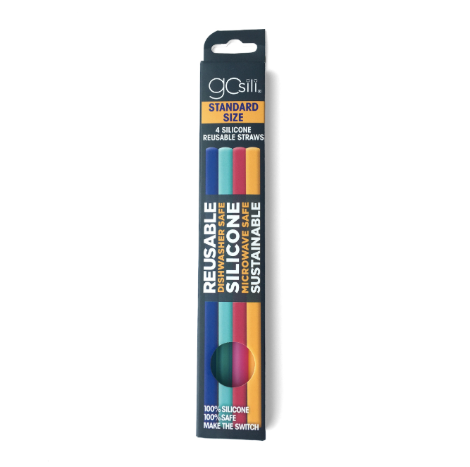 Reusable Standard Silicone Straws - 4 Pack