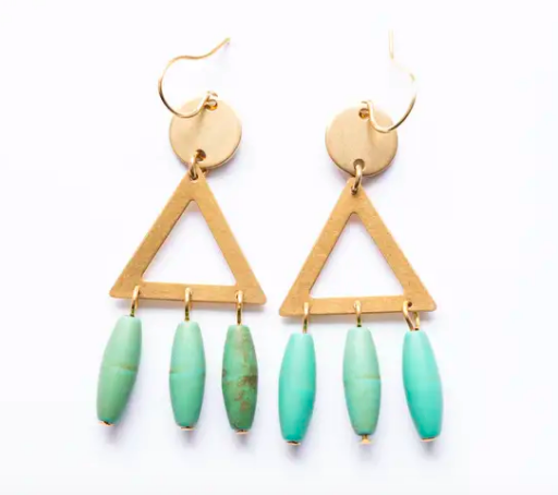 Turquoise Magnesite Stone Earrings
