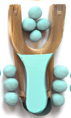 Wooden Slingshot with Matching Felt Balls