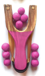Wooden Slingshot with Matching Felt Balls