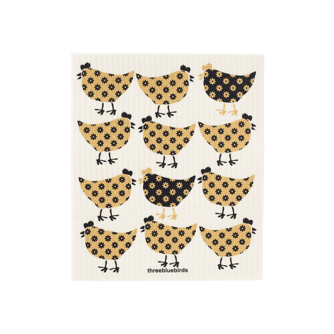 Country Chickens Swedish Dishcloth