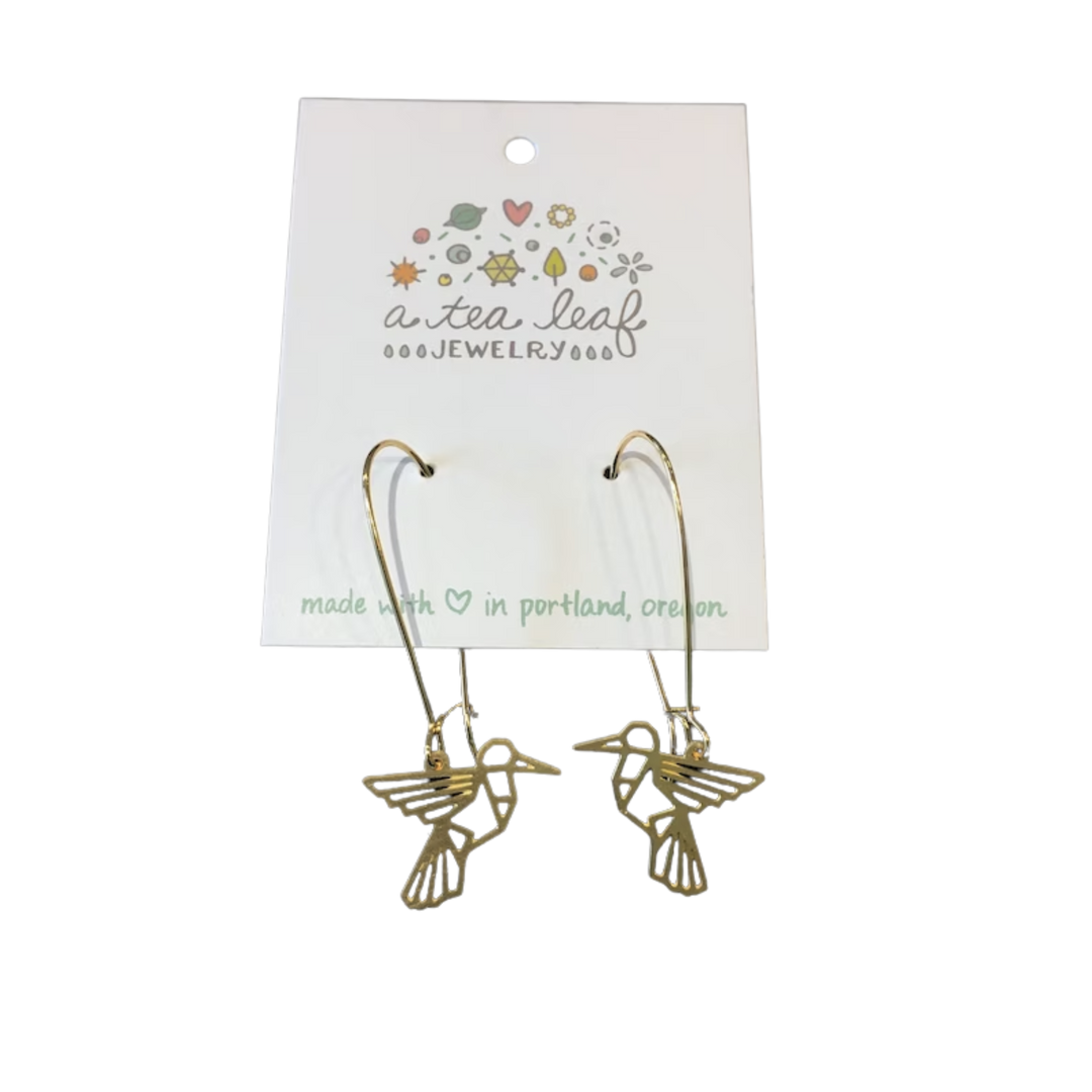 Hummingbird Geometric Earrings