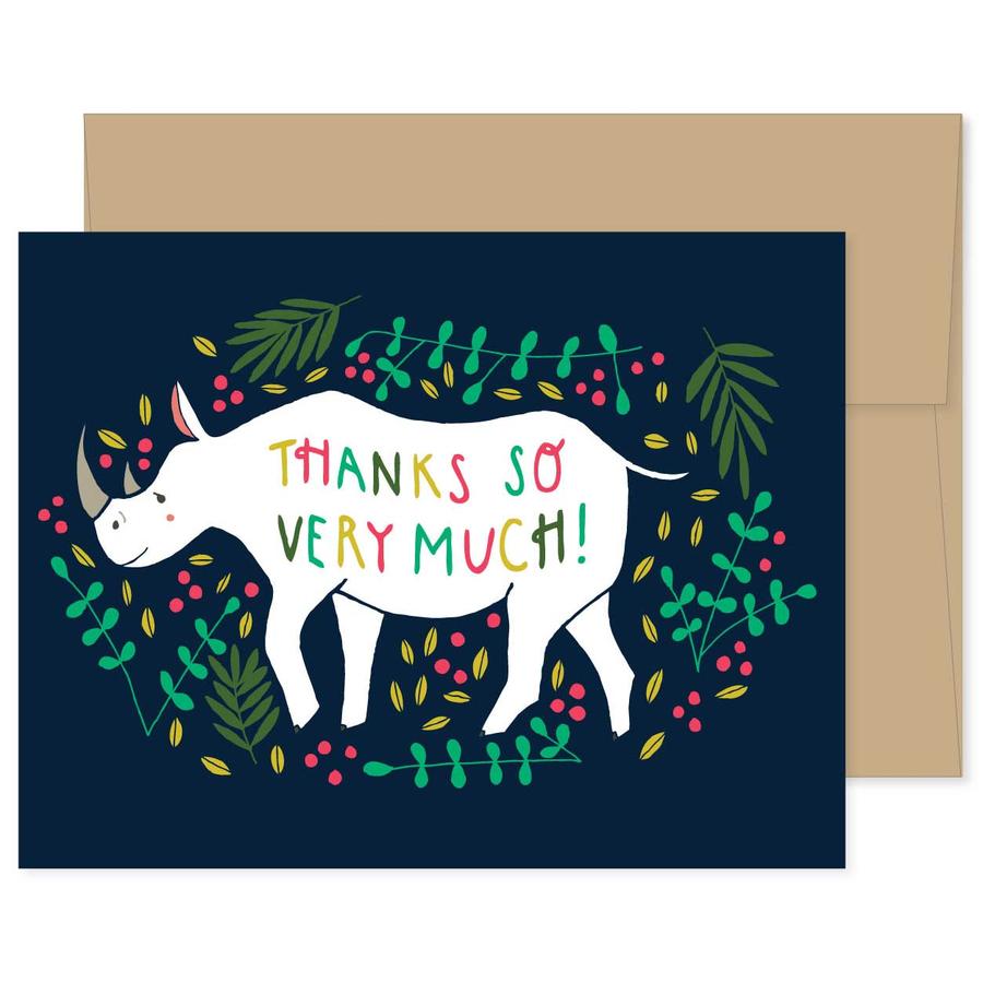 Thanks So Very Much Rhino Box Set of 8 Cards