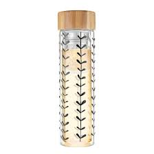 Blair Leaf Patterned Glass Infuser Travel Mug