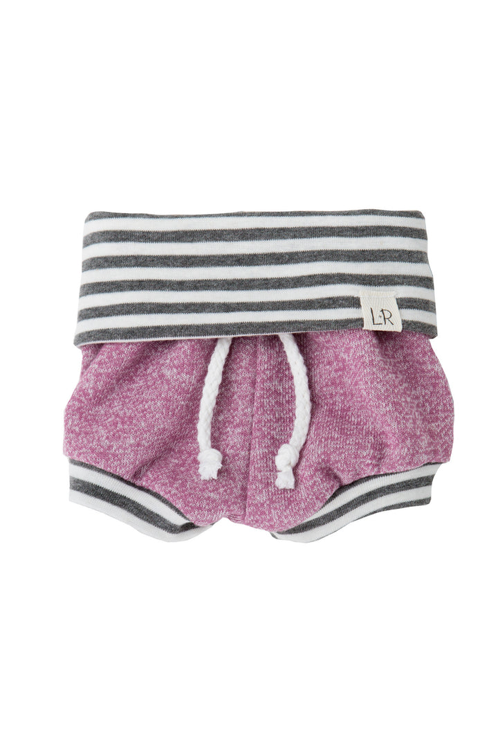 Plum and Grey Stripe Beach Shorties