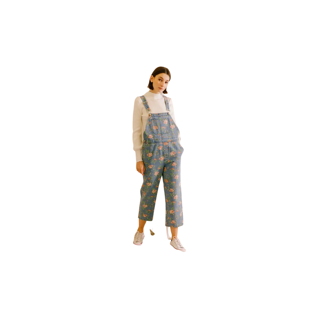 Tiny Floral Print Overalls