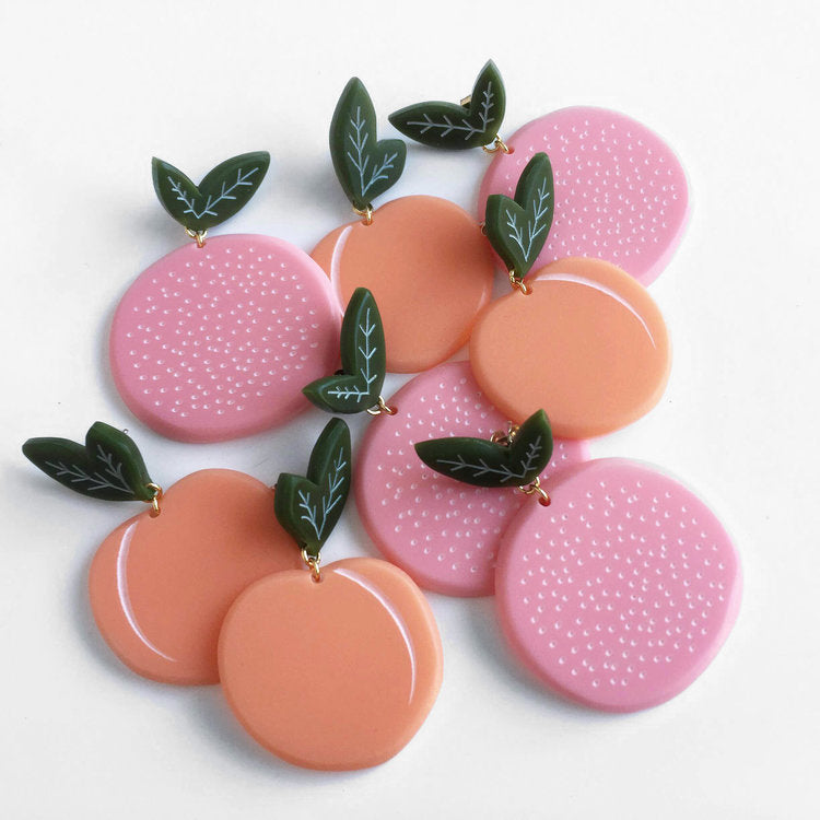 Grapefruit Earrings Small