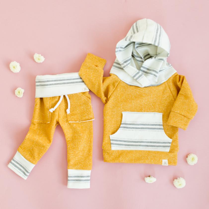 Mustard Chunky Stripe Sweatpants