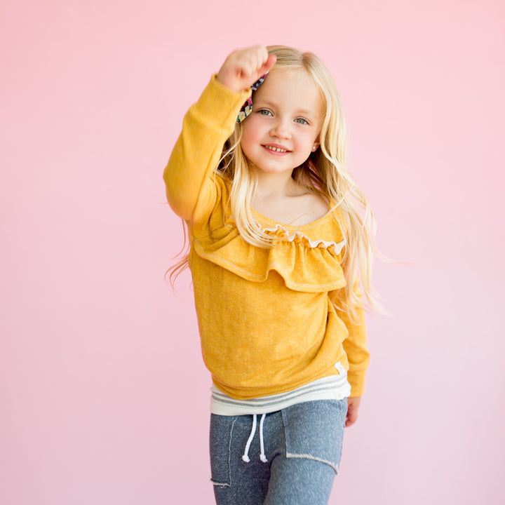 Mustard Ruffle Sweater