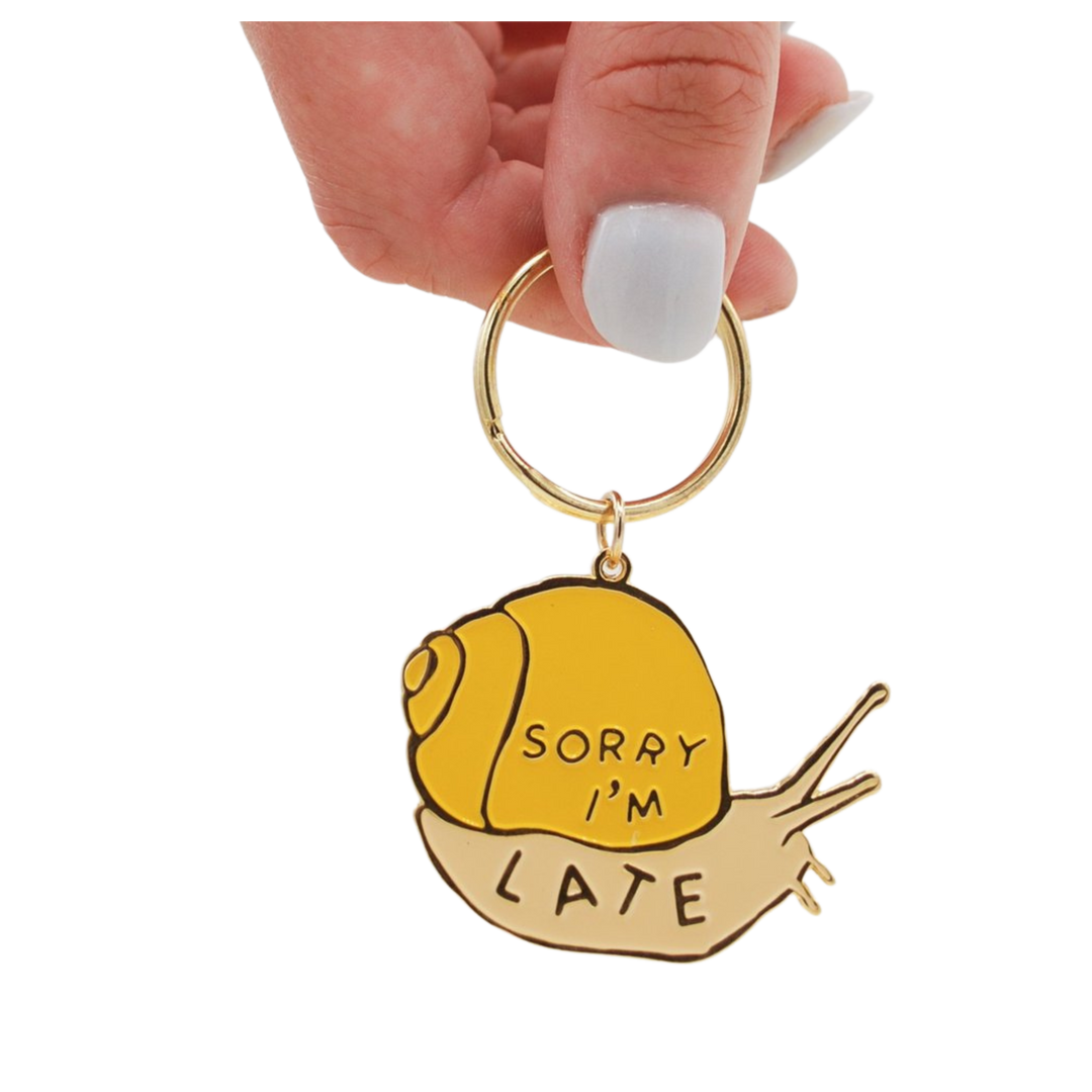 Sorry I'm Late Snail Keychain