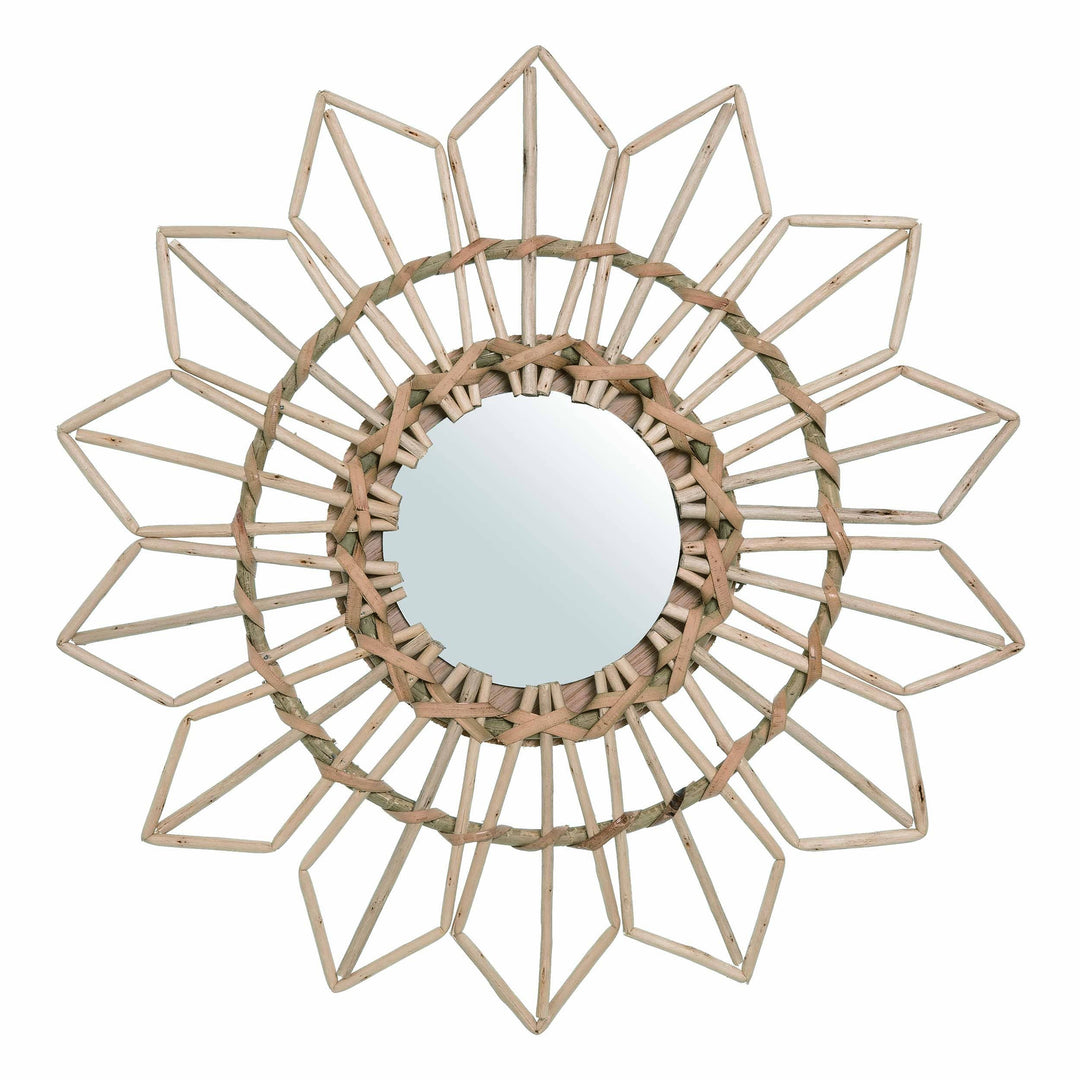 Wood 16" Gold Spring Willow Geometric Mirror